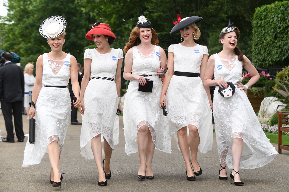 ASCOT, ENGLAND - JUNE 22: Racegoers attend Royal Ascot Ladies Day 2017 at Ascot Racecourse on June 22, 2017 in Ascot, England. (Photo by Stuart C. Wilson/Getty Images)