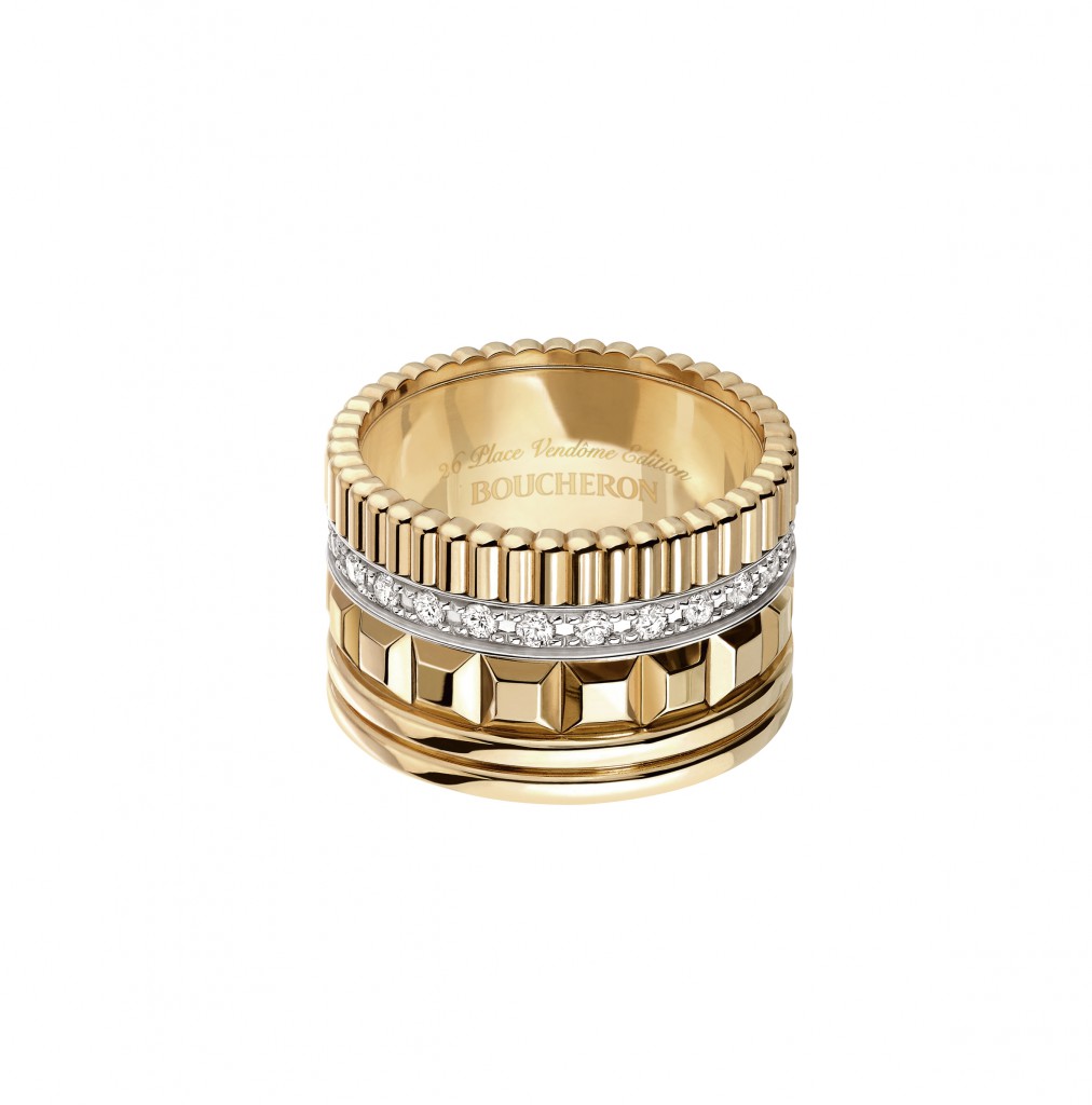 Quatre Radiant Edition Large in yellow gold set with diamonds