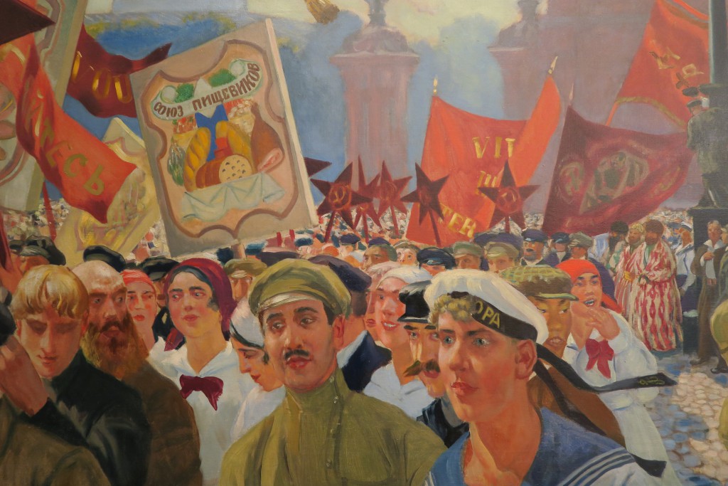Б. Кустодиев. "Демонстрация на площади Урицкого" (1921)