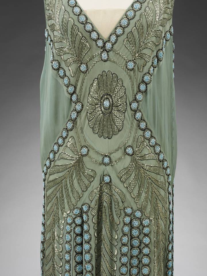 Detail of silk georgette and glass beaded ‘Salambo’ dress, Jeanne Lanvin, Paris, 1925. Previously owned by Miss Emilie Grigsby. Given by Lord Southborough © Victoria and Albert Museum, London