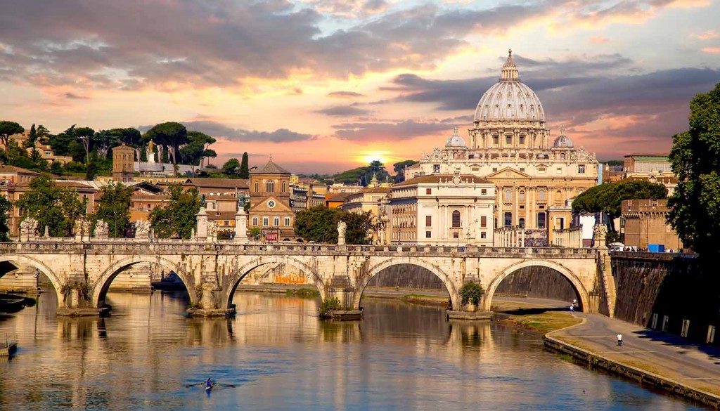 View of Basilica di San Pietro in Vatican, Rome, Capital city of Italy